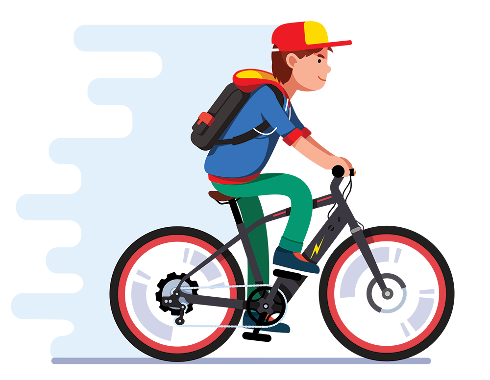 young-person-e-bike teenager, children, safety on e-bikes